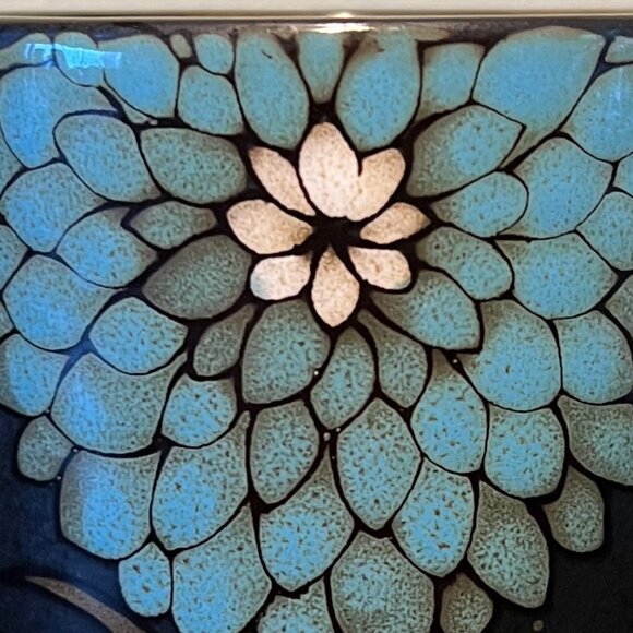 Gibson Home Designs GARDENIA CAFE Stoneware Mug ~ Turquoise Flower - Picture 2 of 8